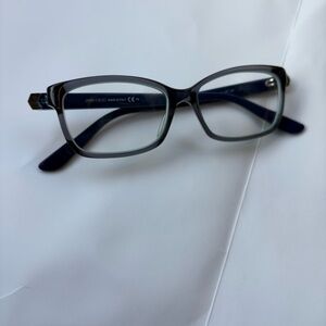 JIMMY CHOO JC 225 PJP BLUE SILVER AUTHENTIC EYEGLASSES FRAMES Made In Italy
